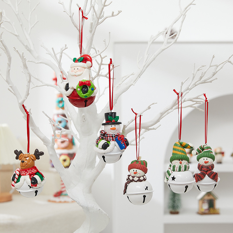 Handmade Ceramic Christmas Ornaments – Santa, Reindeer & Snowman Hanging Decor (4 Unique Designs, Random Delivery, Non-Toxic Glaze)_voghion.com