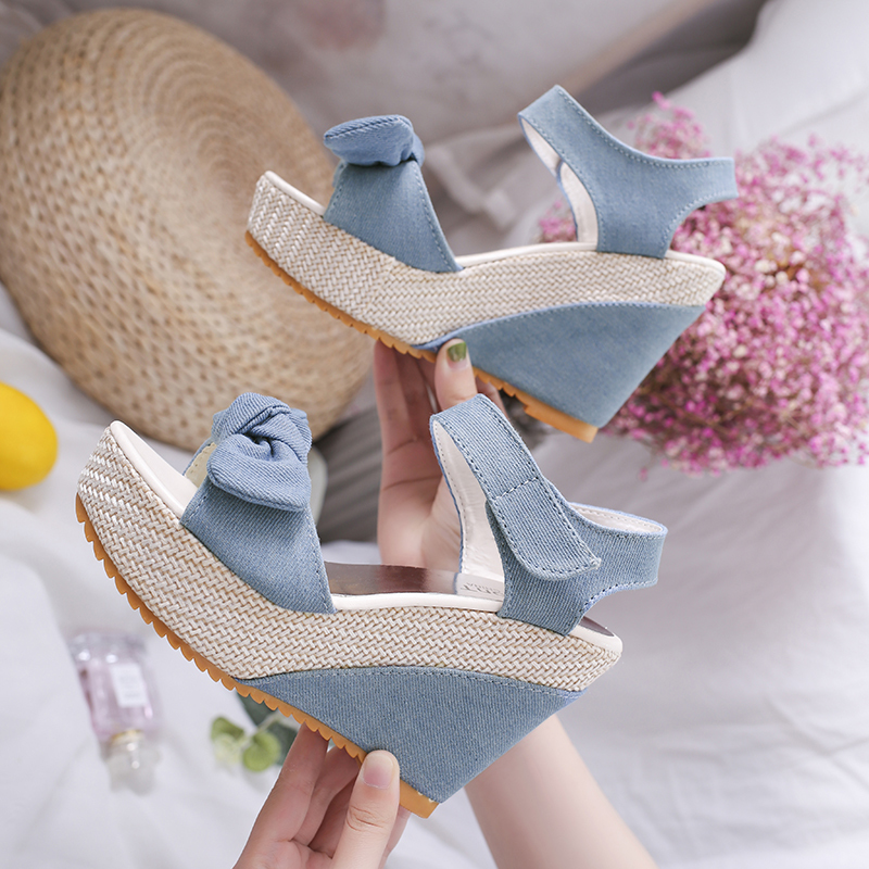Summer sandals with extremely high heels platform wedge heel with…