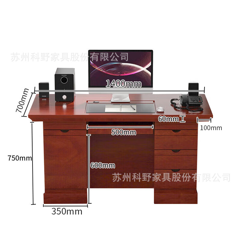 Mesa de oficina pintada y silla nueva combinación de personal chino de una sola persona mesa de computadora doméstica de madera maciza mesa de gerente