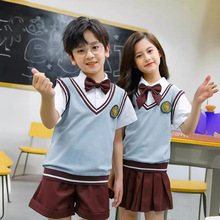 小学生班服夏季套装幼儿园园服夏装儿童校服学院英伦风新款棉