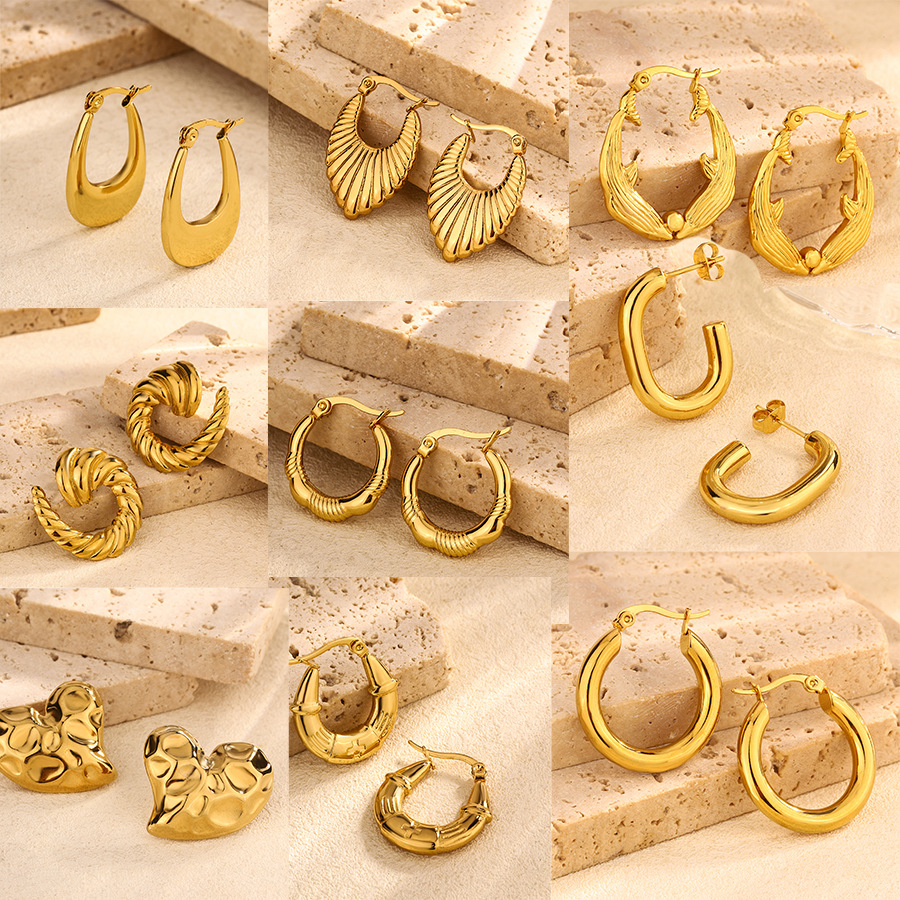 European and American Popular Titanium Steel Earrings Women's Earrings Stainless Steel Non-Fading Niche Exaggerated Earrings Jewelry Titanium Steel High-End Sense