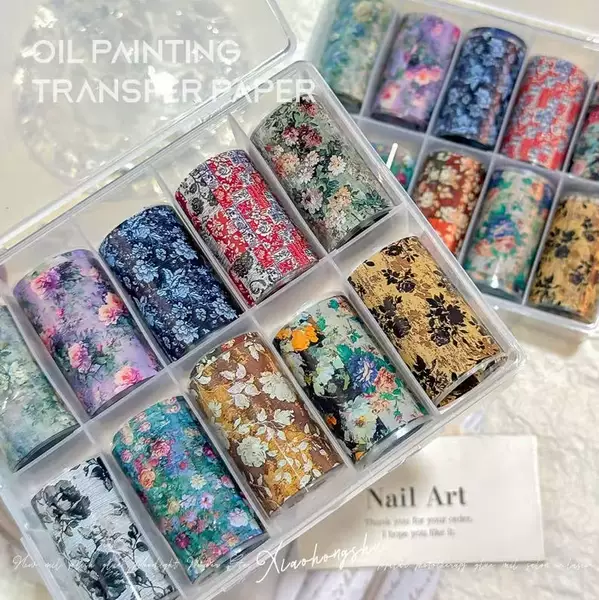 Nail stickers, floral transfer stickers, decorative stickers, new autumn collection, heat transfer paper, Japanese-style transfer paper, trendy