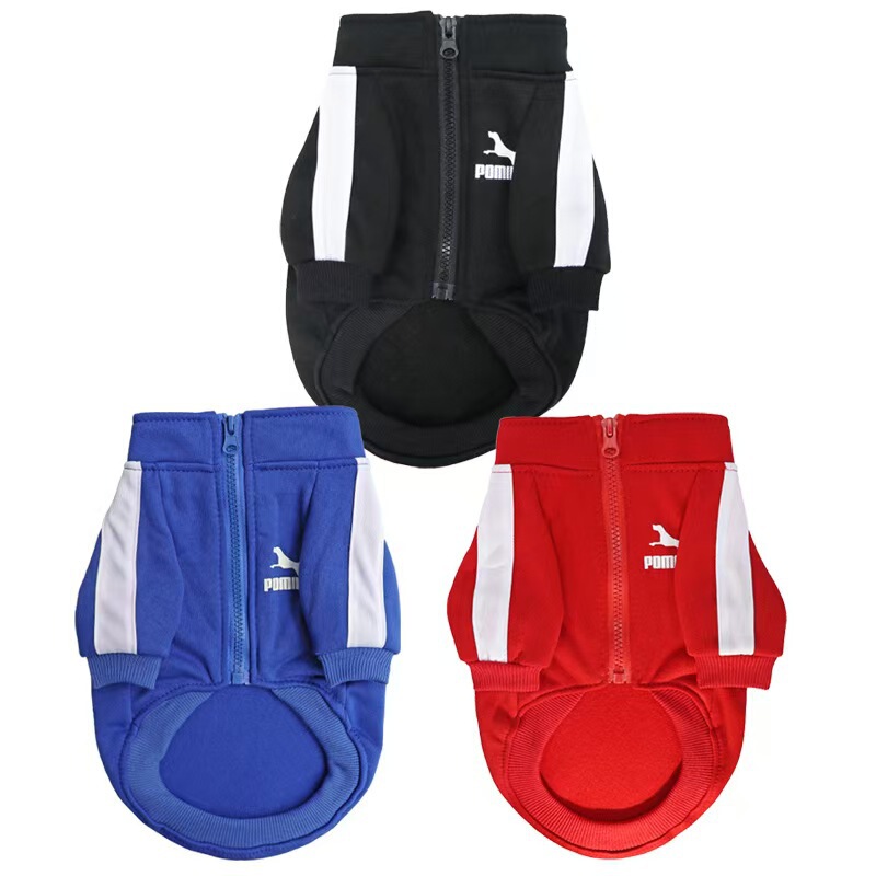 Autumn and Winter Thin Velvet Pet Clothes Zipper Casual Trendy Sweatshirt Sportswear Teddy Pomeranian Dog Clothes Wholesale