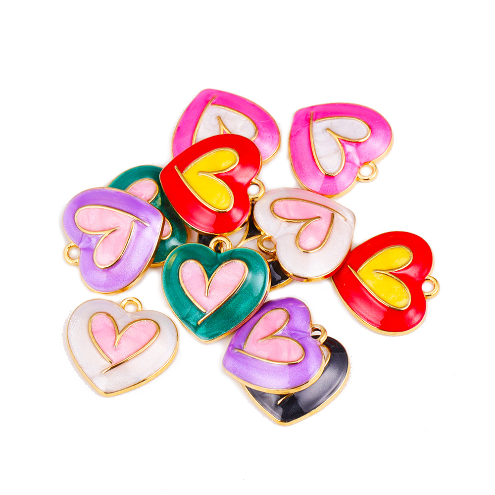 20 PCS/Package 17*18 Alloy Heart Shape Pendant display picture 3