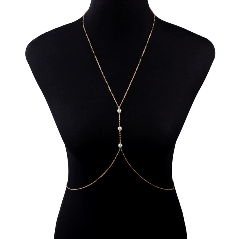 Цепочка на талию Body Chain с жемчужными акцентами, золотая или серебряная, 1–2 ряда