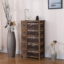 跨境美式储物柜木制抽屉式斗柜玩具衣服置物床头柜韩式田园收纳柜