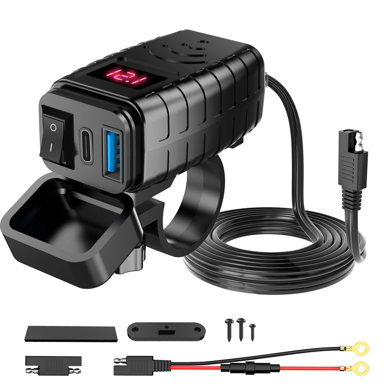 新型オートバイPD3.0高通速充QC3.0デジタル高低圧電圧バンド電子スイッチ|undefined