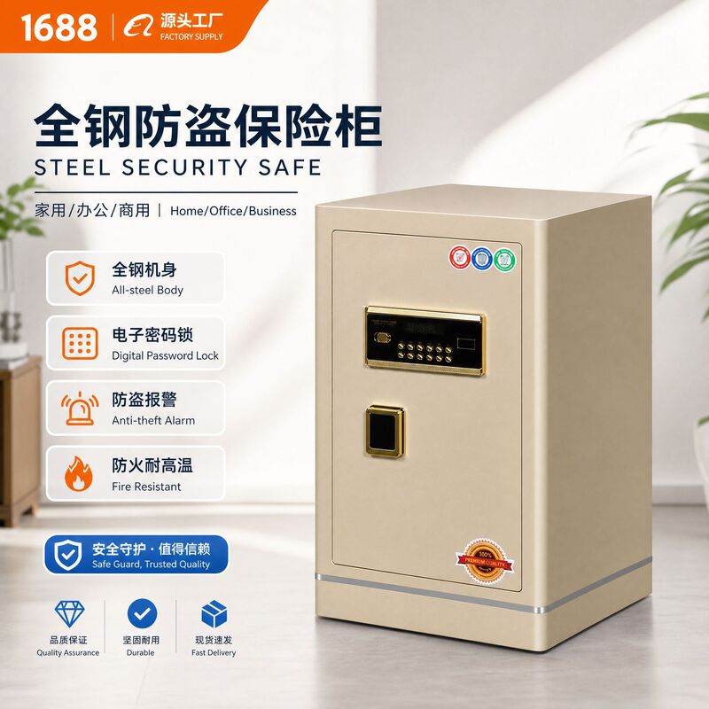Fireproof and anti-theft safe, small all-steel commercial password safe, all-steel storage box with anti-theft alarm, wall-mounted