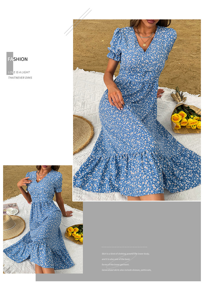 Summer Sexy Chest-Wrapped Charming Printed Floor-Length Maxi Dress
