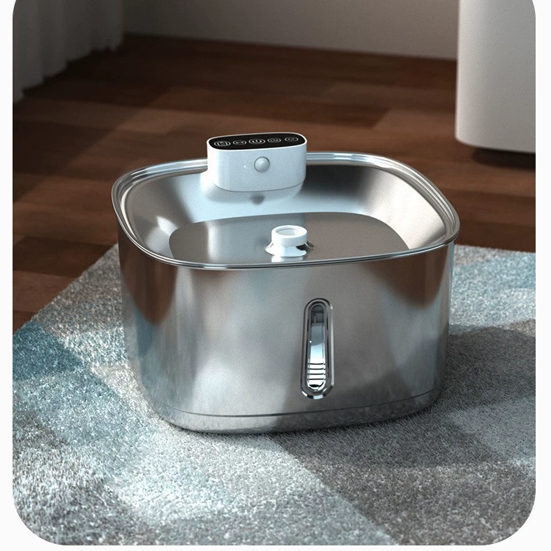 Беспроводная бесшовная бесшовная машина для питья Smart 304 из нержавеющей стали бесшумная автоматическая циркуляция питьевая вода для кошек и собак