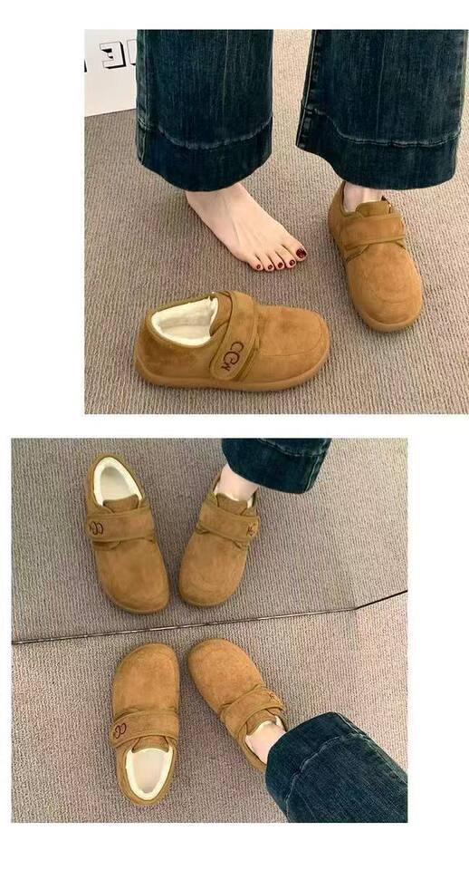 Giày bệt nữ đế mềm dạng slip-on quai dán Velcro mũi tròn — màu nâu, màu nâu đỏ, Maroon [đóng hộp], Màu nâu [đóng hộp] chi tiết 12