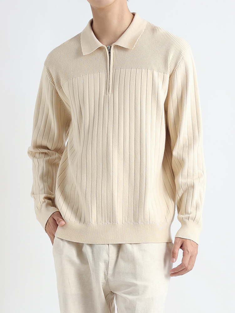 Primavera y otoño T-shirt a rayas de manga larga hombre polo alto sentido de negocios casual suéter Paul jersey hombre