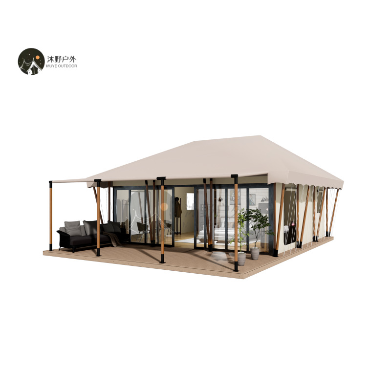 Muye estructura de acero al aire libre anti-mosquito tienda de campaña Hotel Gran lugar escénico Luz Hotel de lujo tienda de campaña fábrica