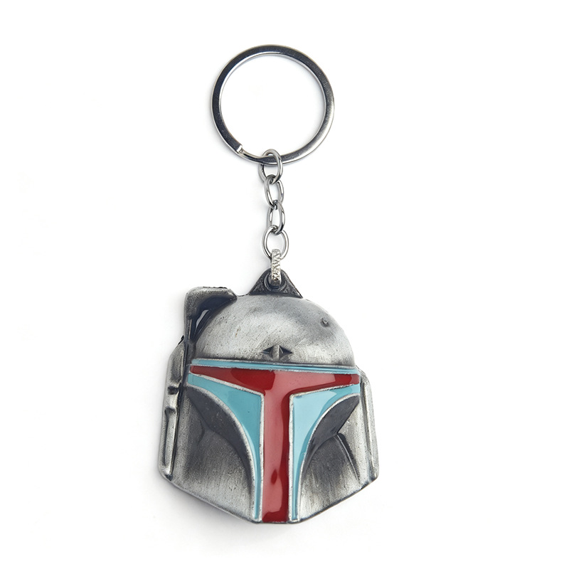 Star Wars bobbaffet casco llavero de aleación bolsos de automóviles llavero colgante