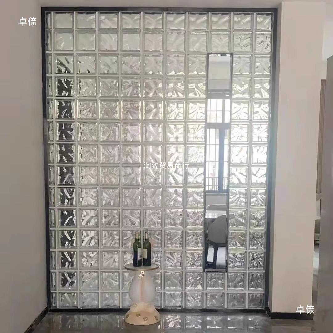 Pared del hotel azulejos de cristal transparentes azulejos de acomodación azulejos de vidrio cristal de hielo de color hueco pared transparente apartamento partición de baño