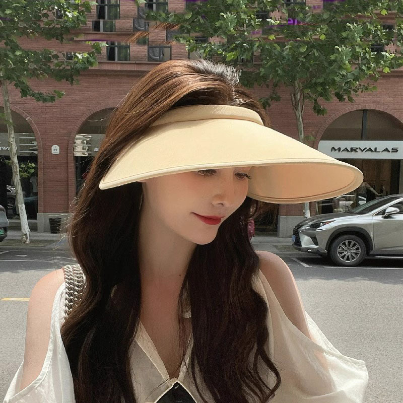 Oversized Brim Sun Hat for Women Summer Uv Wide Brim Hat Cycling Full Face Empty Top Sun Hat