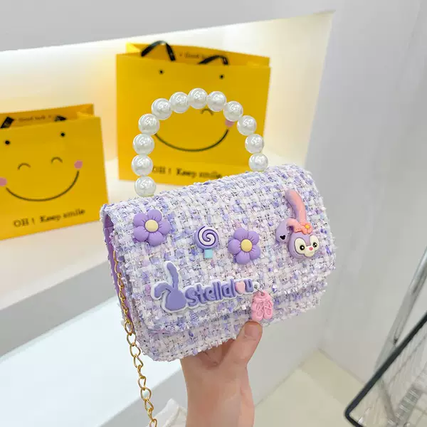 2023 New Star Dailou Children's Small Bag Stylish Princess Pearl Handbag Fashion Girl Crossbody Bag Trendy