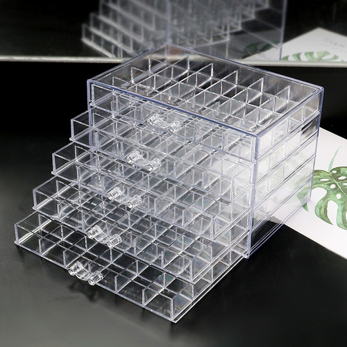 Transparent jewelry storage box, large capacity desktop jewelry organizer earring ring ring necklace bead box