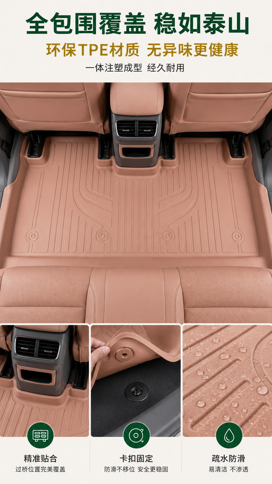 Tpe Floor Mats for Leapmotor C11 Model, Dust-Proof Car Interior Accessories, Eco-Friendly Tpe Leapmotor C11 Door Sill Covers