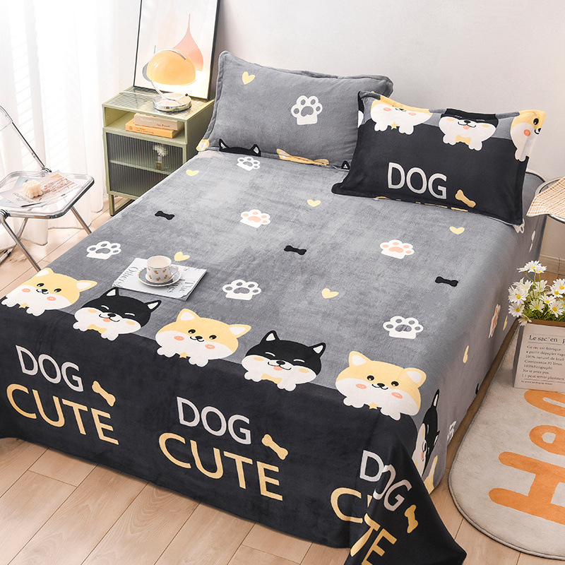 Leche terciopelo coral sábana pieza única más manta de felpa manta de franela manta engrosada dormitorio de invierno lista de edredones