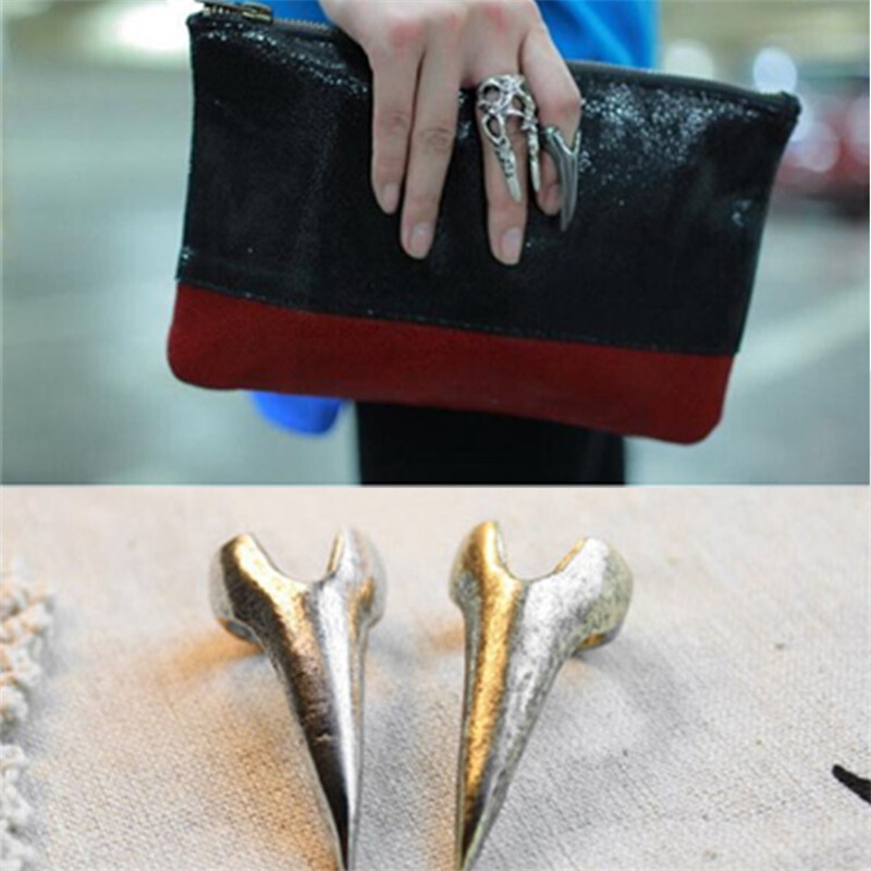 European and American punk personalized creative joint ring domineering Korean style creative simple trendy men's finger cover finger protection nail ring