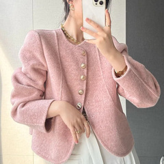 法式小香风毛呢外套女2025秋季新款小众气质高级短款双面呢子大衣