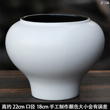 景德镇陶瓷花盆侘寂ins简约装饰纯白色禅意庭院别墅绿植阳台雅居