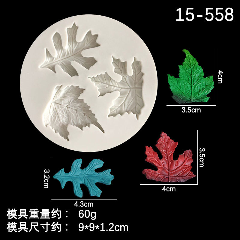 Hoja fondant molde de silicona para hornear DIY hoja de arce hoja verde decoración de pasteles molde de chocolate molde de arcilla