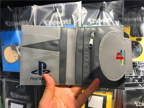 Playstation Gamepad Wallet Men's Wallet Student Gray Short Bifold Men's Coin Purse