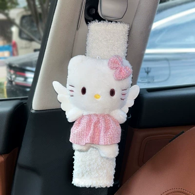 Car Seatbelt Shoulder Pads Are Comfortable: Seat belt shoulder pad - lamb-wool-shoulder-pads-angel-kitty-single