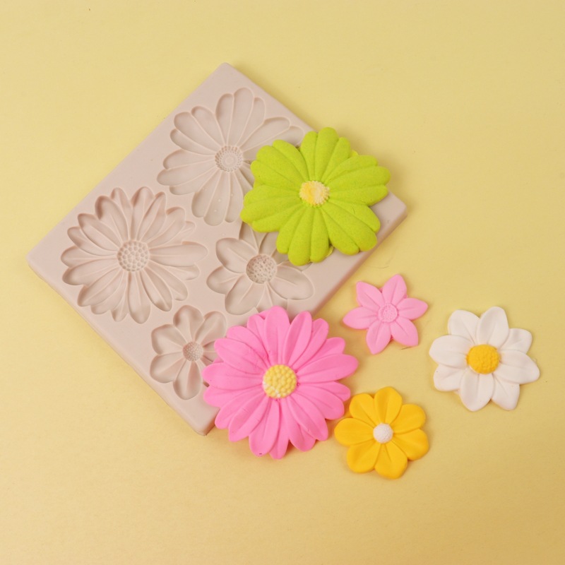 Nuevas herramientas para hornear crisantemo africano pequeño Zou Ju fondant cake molde chocolate cake decoración molde de silicona