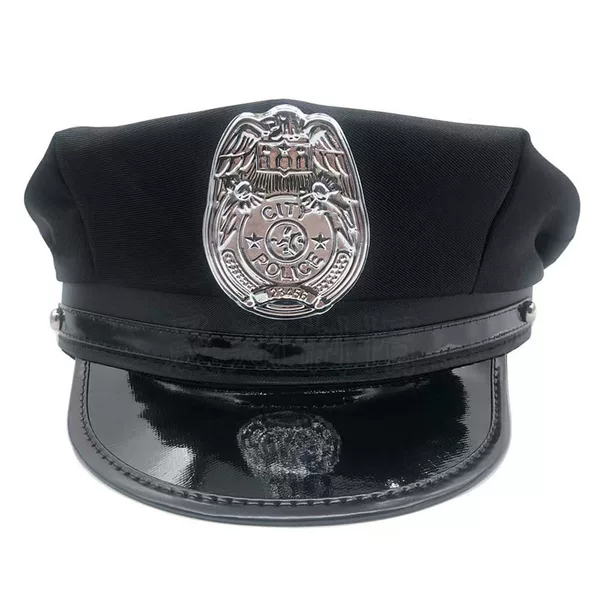 European and American Police Black Adult and Children's Halloween Props Flat-Top Octagonal Hat