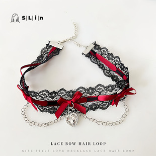 Black Lace Choker Sweet Cool Style Niche Fashion Necklace Personality Simple Collarbone Chain Black Lace Necklace