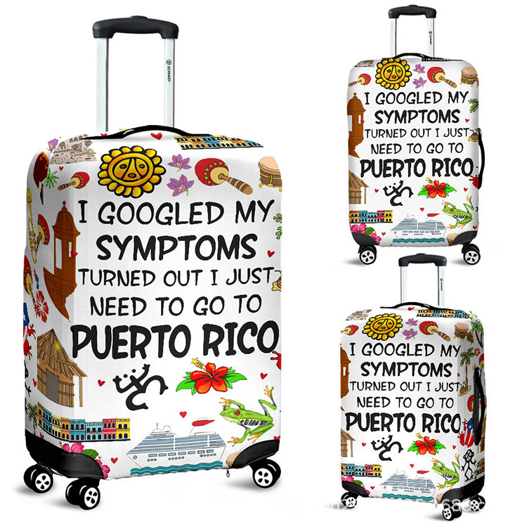 跨境货源新款拉杆箱包套 3D印花旅行箱行李箱套可定一件代发