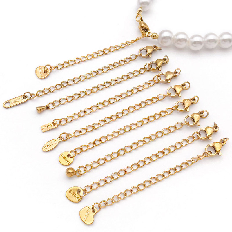 Vacuum Electroplated Stainless Steel Tail Chain Extension Chain Set DIY Handmade Bracelet Necklace Jewelry Connecting Chain Accessories Vacuum Electroplated Stainless Steel Tail Chain Extension Chain Set DIY Handmade Bracelet Necklace Jewelry Connecting Chain Accessories