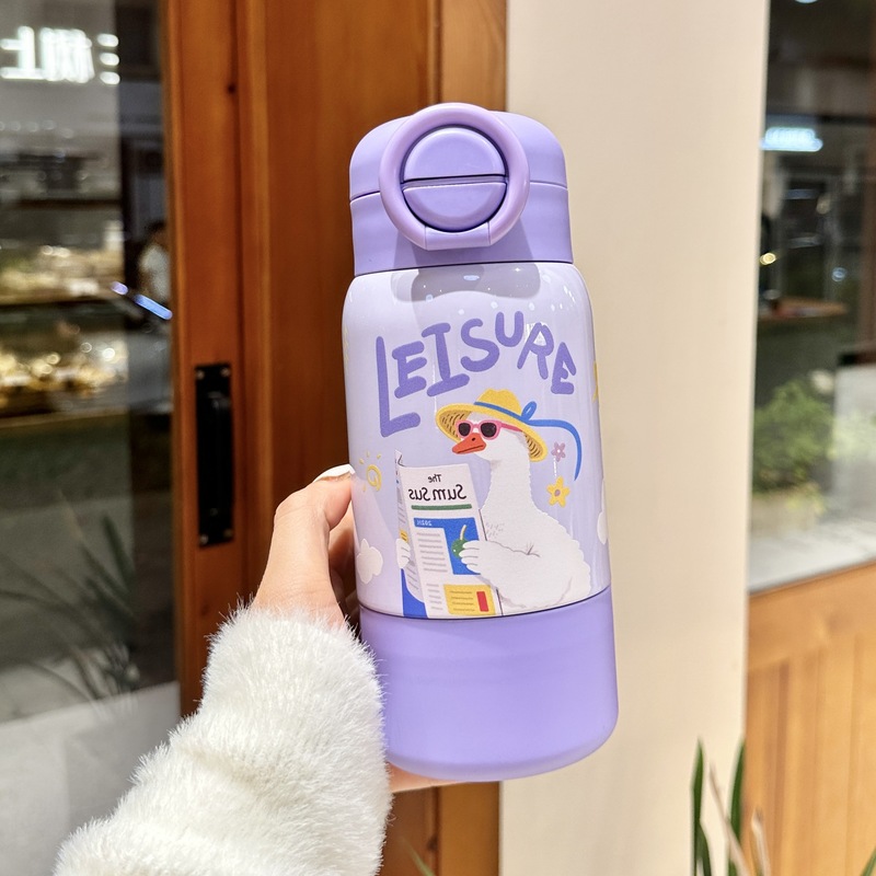 ドーパミンカラーマッチングカップ 316 ステンレス鋼子供用魔法瓶ケトル吸引可能とストレートダブルドリンクカップポータブルストローカップ|undefined