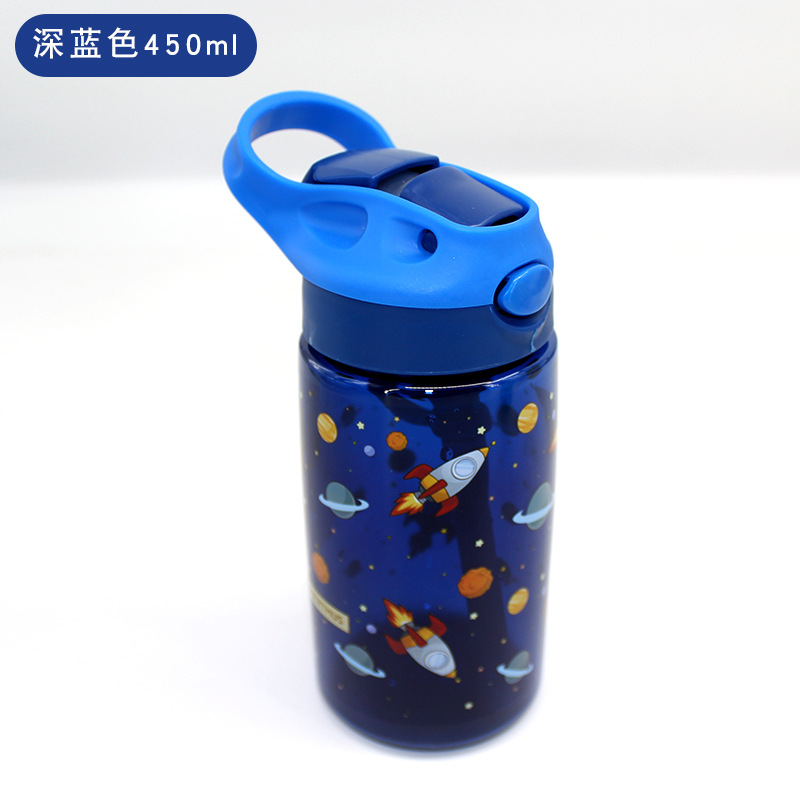 Taza de agua deportiva para niños, botella de agua de plástico portátil resistente a altas temperaturas para estudiantes masculinos y femeninos, linda taza de agua potable directa