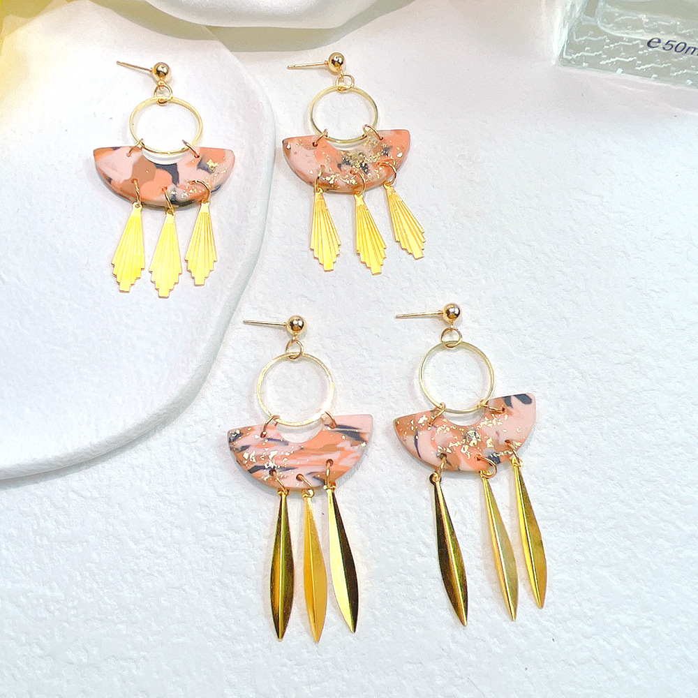 1 Pair Fashion Geometric soft clay Womenu0027S Drop Earrings