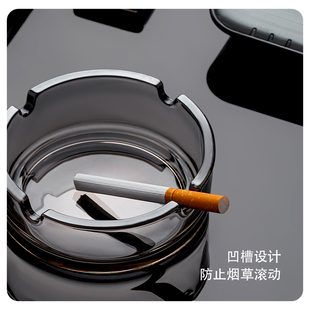 ✅ Glass Ashtray for Home Living Room and Office Creative Light Luxury Anti-Fly Ash Atmospheric High-End Commercial Smoke