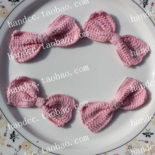 儿童服装手工辅料 蝴蝶结配饰 钩针花 毛线花饰品手工花配件