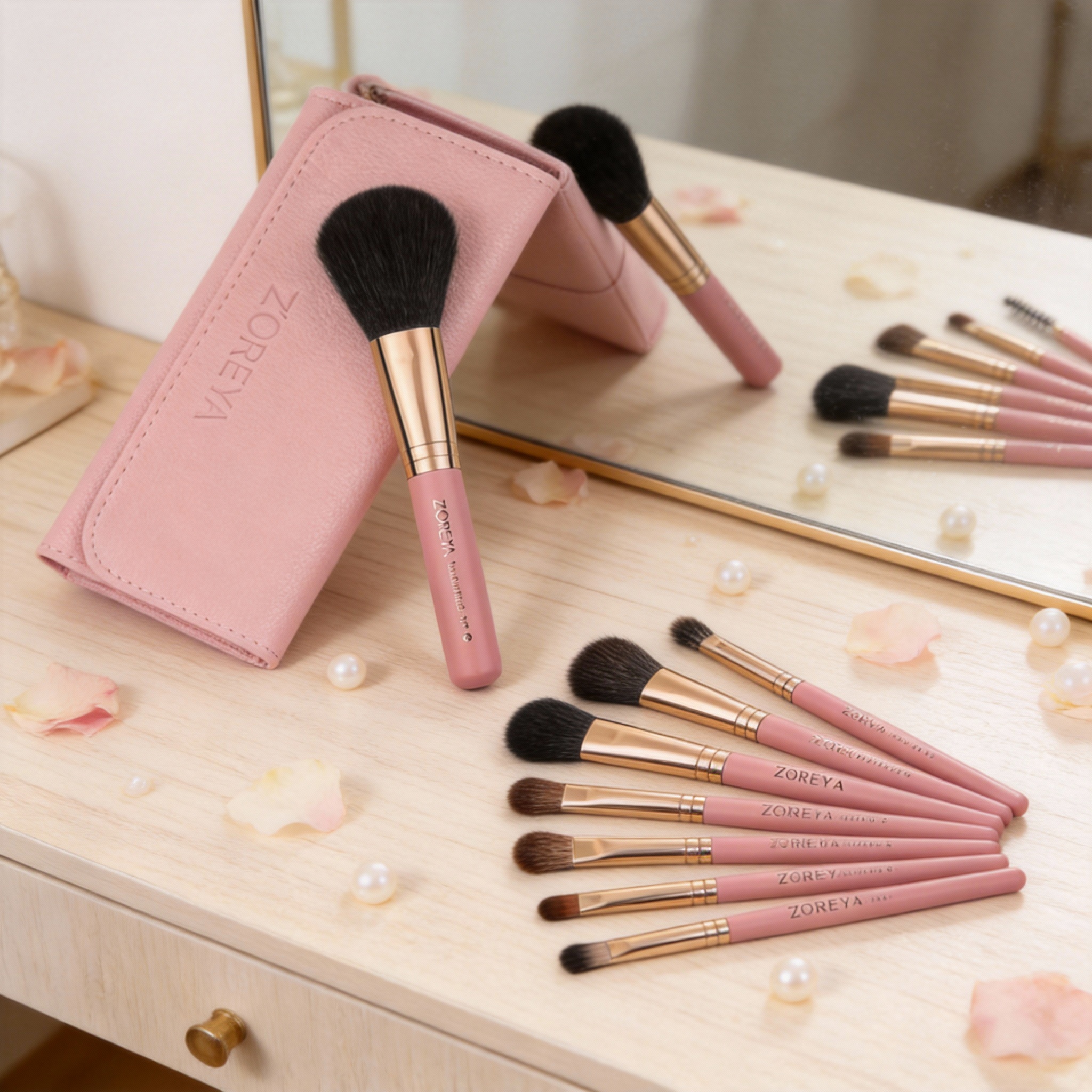 Zhuolya polvo flojo herramientas de belleza traje principiante Corrector Fundación eyeshadow cepillo 7 pinceles maquillaje conjunto completo Al Por Mayor