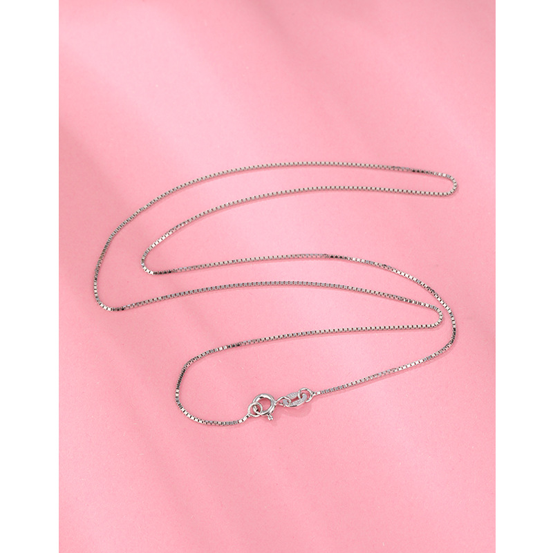 92 collar de plata esterlina mujer sin colgante caja de cadena de agua onda de semillas de melón Baotian octogonal cadena clavícula