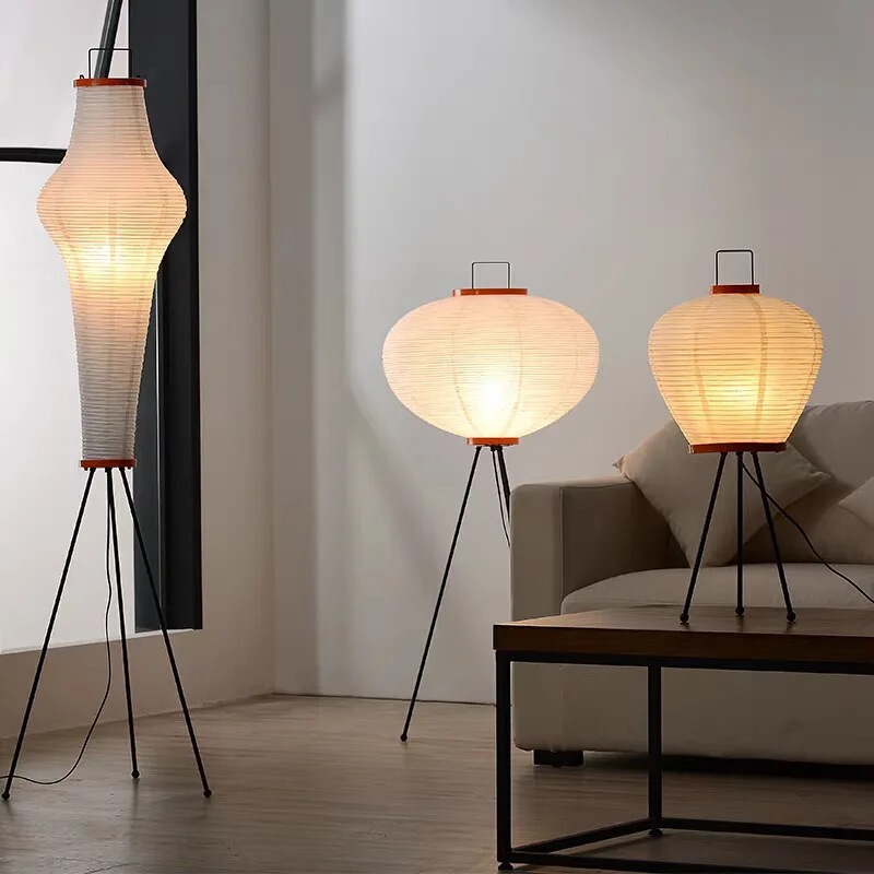 Japanese-Style Minimalist Study Room Paper Lantern Table Lamp, Wabi-Sabi Style, High-End Designer Art for Living Room and Bedroom Bedside Floor Lamp