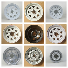 适用工厂直销拖车配套钢圈轮毂12-16寸塑粉电镀热镀锌多参数规格