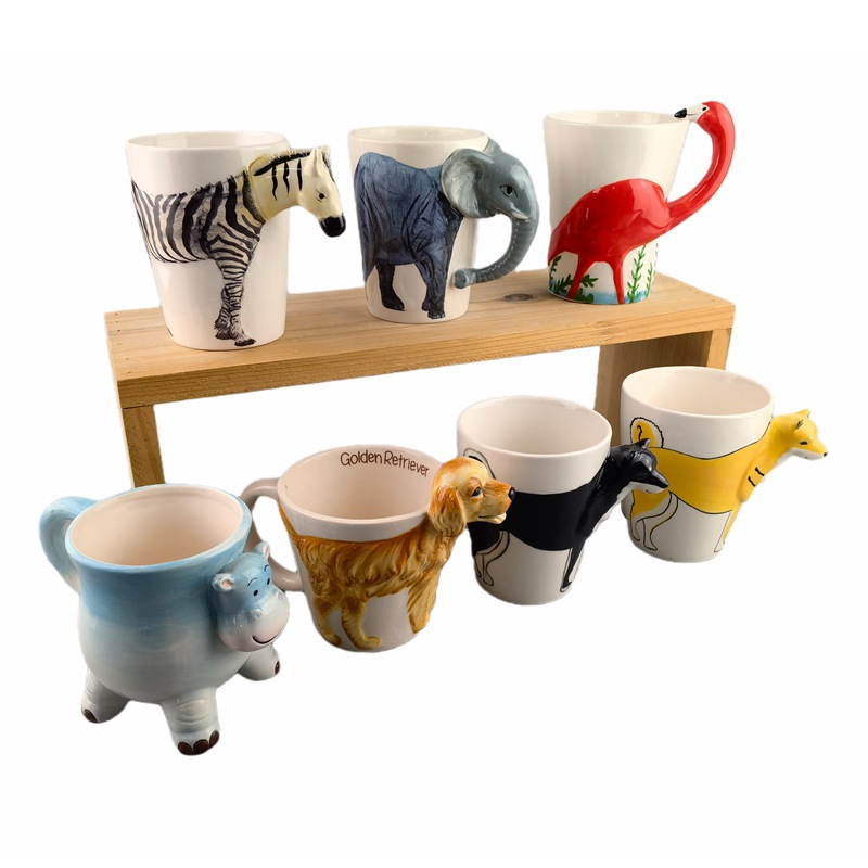 Taza de café linda tridimensional 3D Taza de cerámica animal Taza linda Taza de agua Taza de pareja Creatividad de dibujos animados