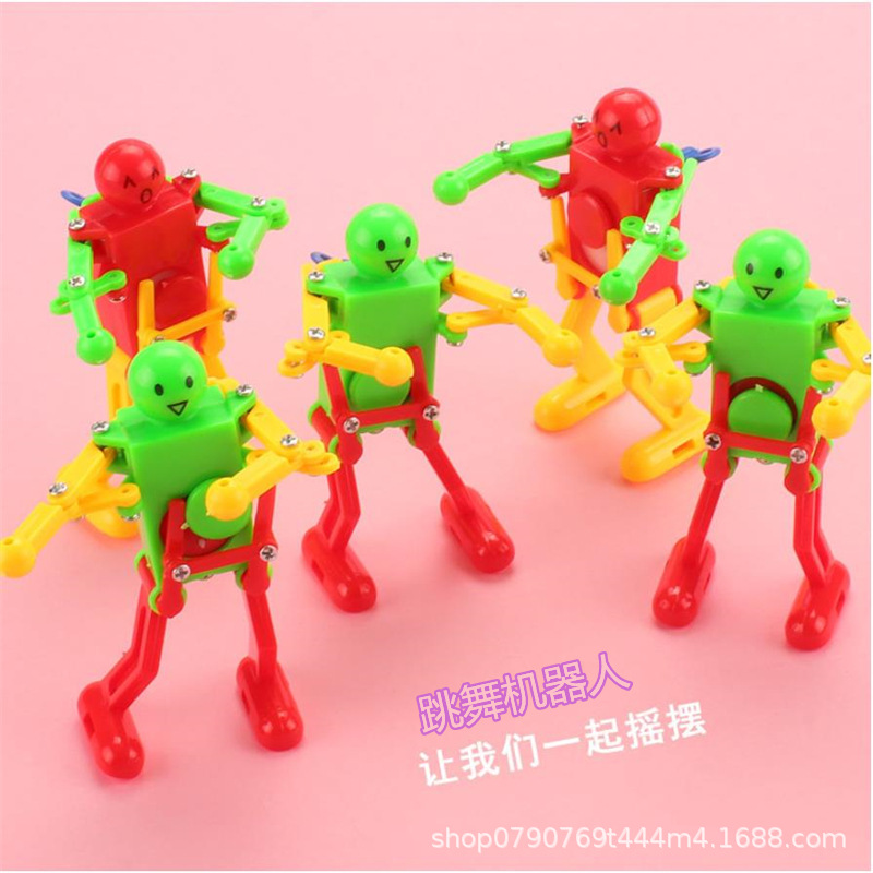 上链跳舞机器人创意上链摇摆迷你火柴人发条玩具可爱有趣地摊玩具