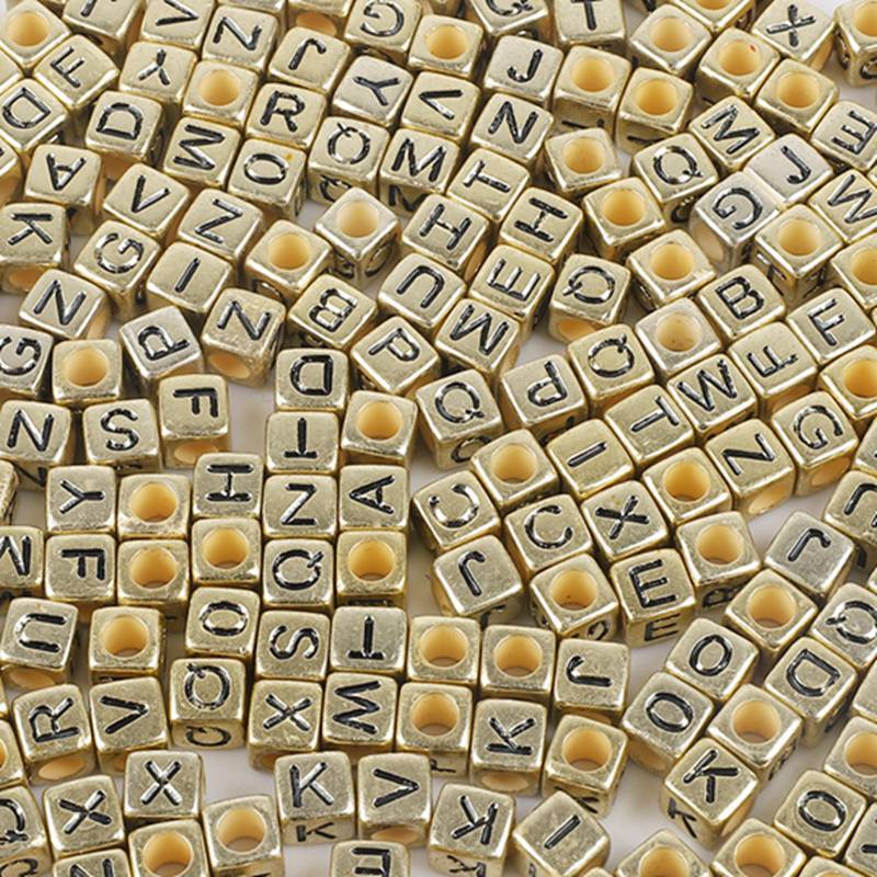 アクリル数字英字ビーズ手作りDIYセット子供ビーズアクセサリーアクセサリー散珠四角いビーズ|undefined