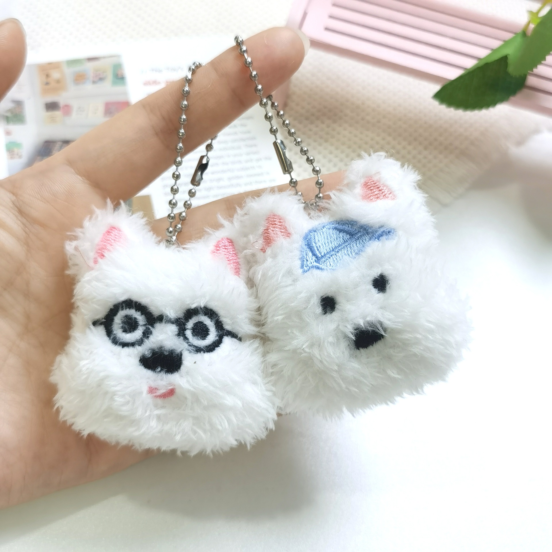 인터넷 연예인 봉제 웨스트 하이랜드 개 수리 DIY 쥬얼리 브로치 액세서리 안경 개 가방 펜던트 헤드웨어 손목 밴드 액세서리