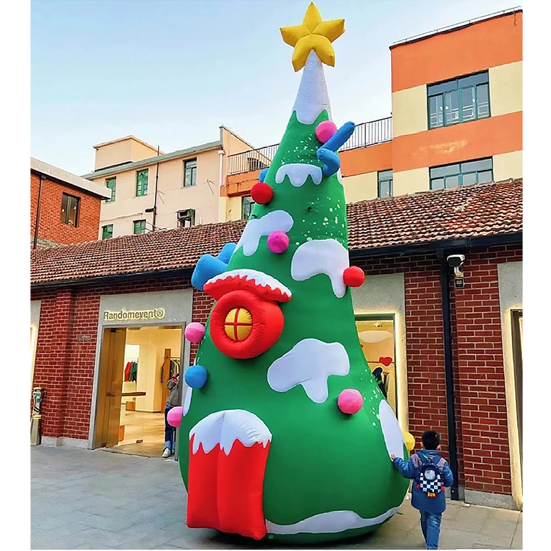 空気入れアニメクリスマス空気入れサンタクロースクリスマスツリーデパート活動配置美陳アニメデパート装飾|undefined