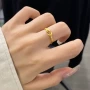 气质打结开口女金戒指环